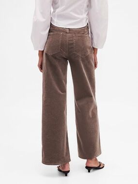 NWT Gap Basic Brown Stride Wide-Leg Corduroy Pants Size 31/12